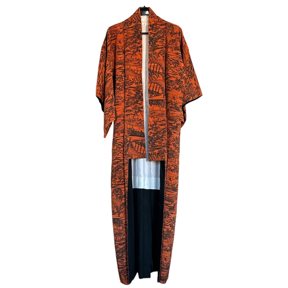 Vintage Kimono Jacket With Edo Period Print